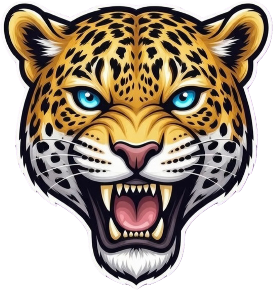 Kutzli Combat Logo – Fierce leopard on purple background